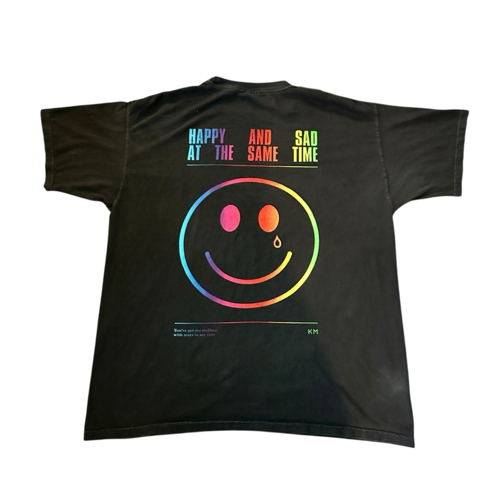 Kacey Musgraves ‘Happy and Sad’ Black with Rainbow detail short sleeve tshirt XL